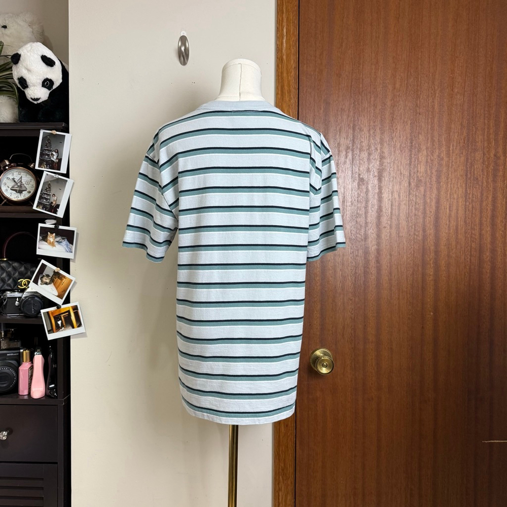 ARITZIA TNA Top Women Size 2XS Stripe Green Blue T-shirt Shortsleeves Crewneck - Picture 4 of 15
